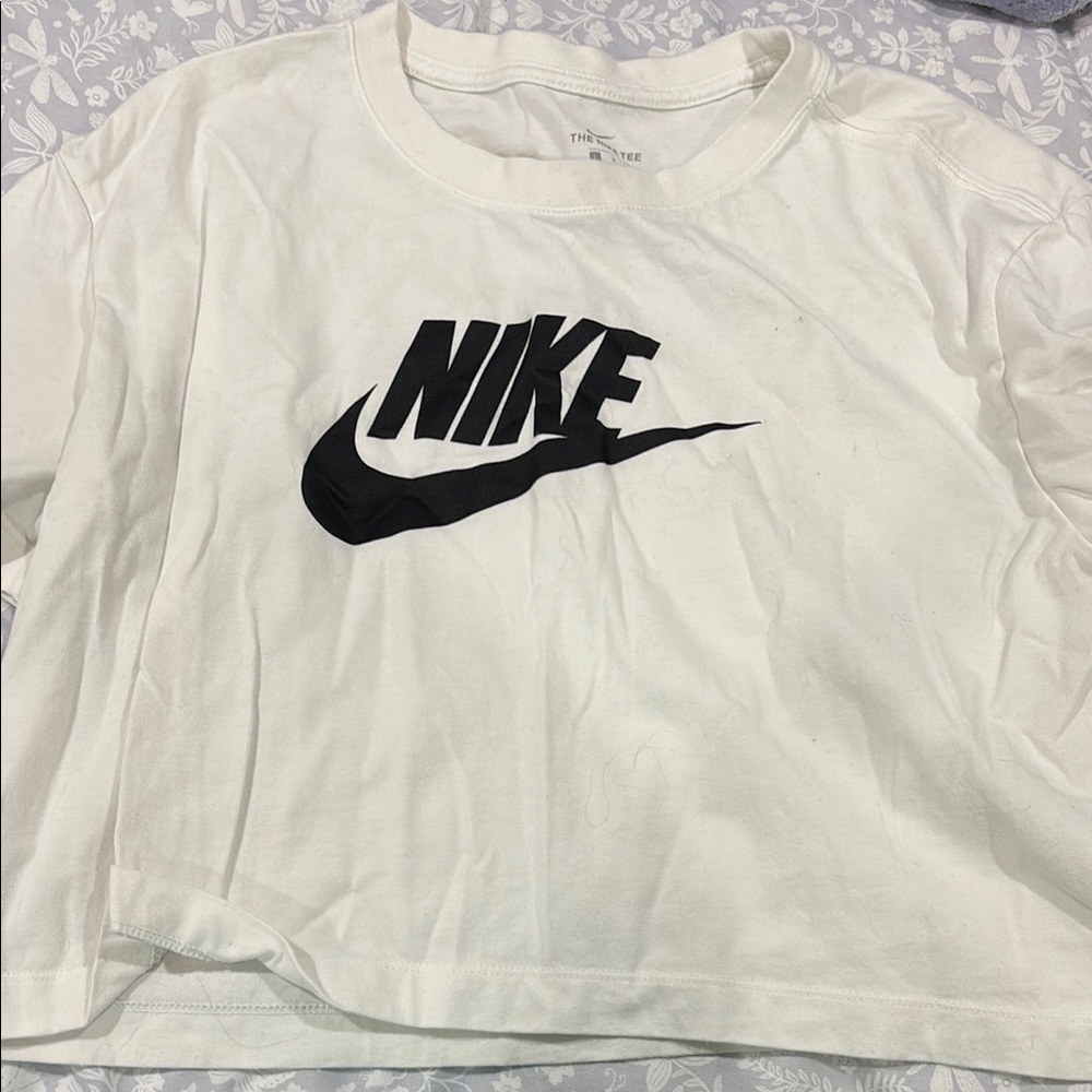 Nike White Tee with Black Logo